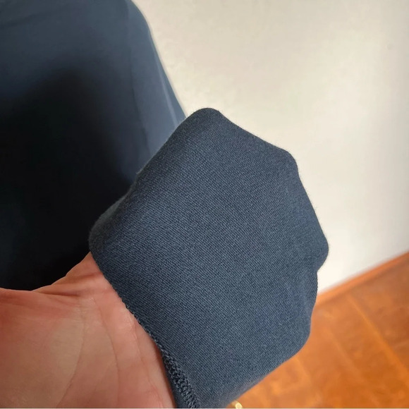 J JILL ~ Pure Jill Pima Cotton Blend Blue Grey Dress with Pockets - Picture 5 of 9